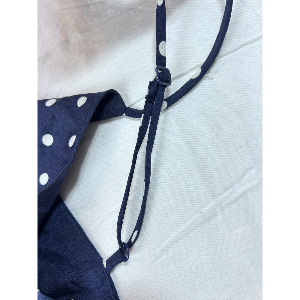 Gilli Vtg Babydoll Top Tank Navy Blue Polka Dots Wmn Lrg Keyhole Y2K - Picture 11 of 12